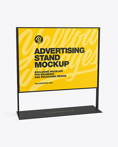 Advertising Stand Mockup In Outdoor Advertising Mockups On Yellow Images Object Mockups