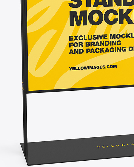 Download Advertising Stand Mockup In Outdoor Advertising Mockups On Yellow Images Object Mockups PSD Mockup Templates