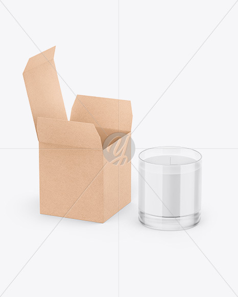 Candle W  Kraft Box Mockup PSD #1