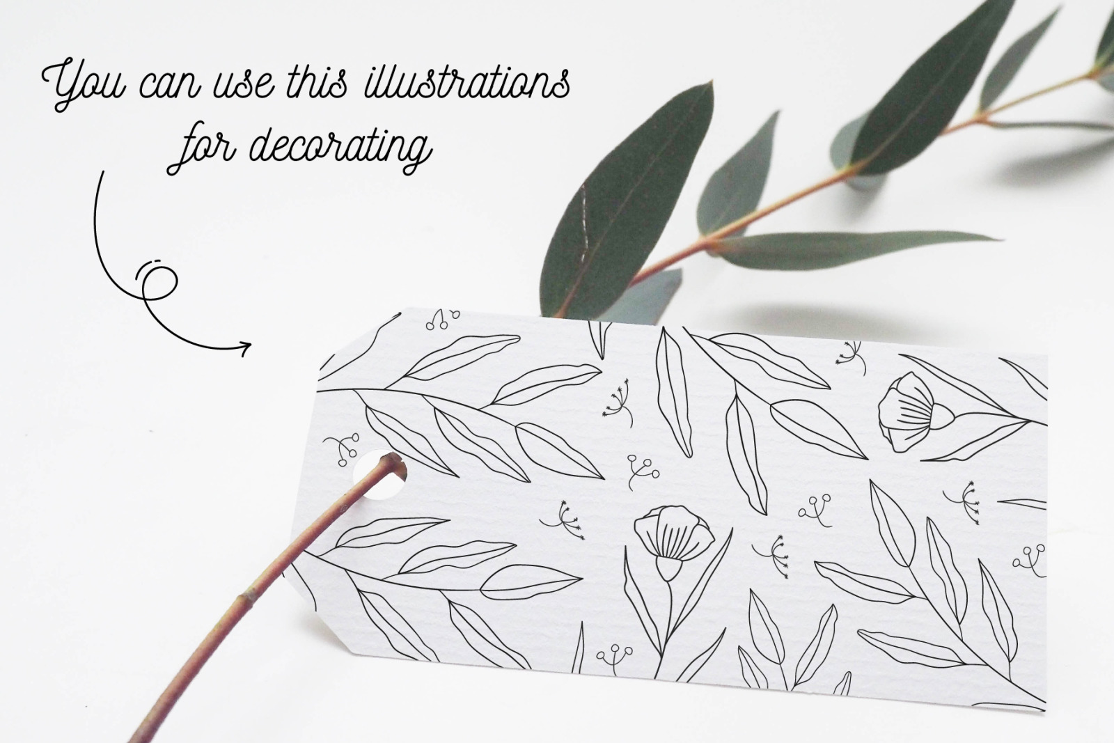 110 Hand-drawn botanical elements in Illustrations on Yellow Images