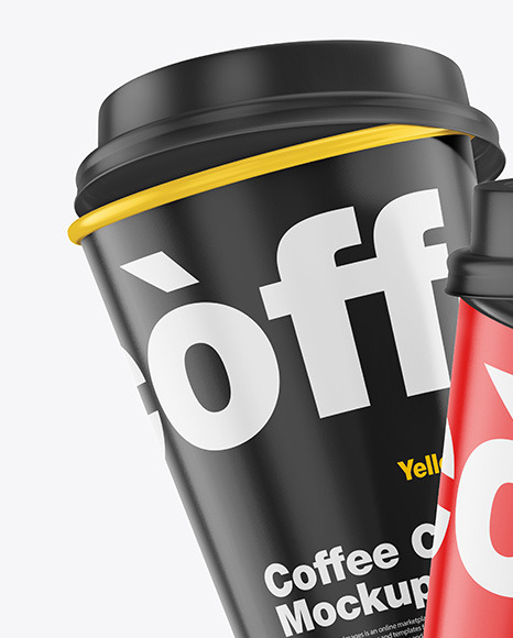 Glossy Coffee Cups Mockup PSD #1