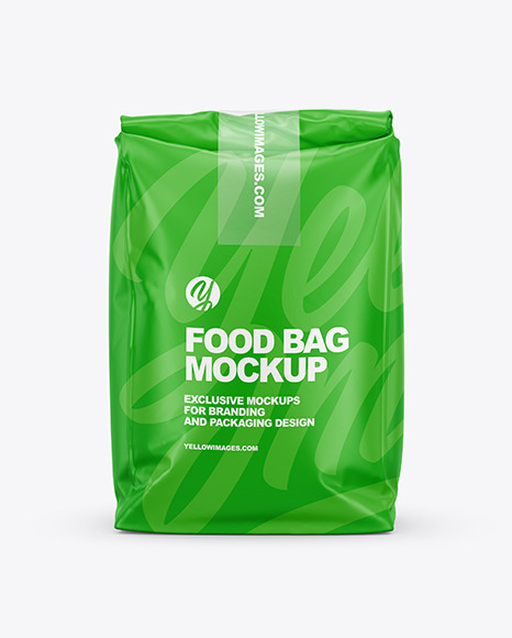 Matte Food Bag Mockup Front View In Bag Sack Mockups On Yellow Images Object Mockups