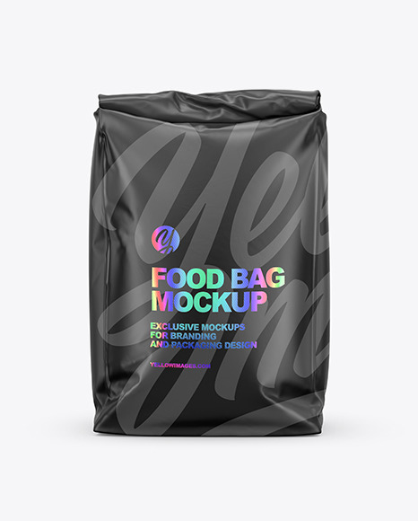 Download Matte Food Bag Mockup Front View Yellow Author