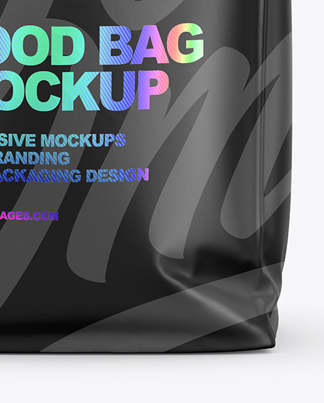 Download Matte Food Bag Mockup Front View In Bag Sack Mockups On Yellow Images Object Mockups