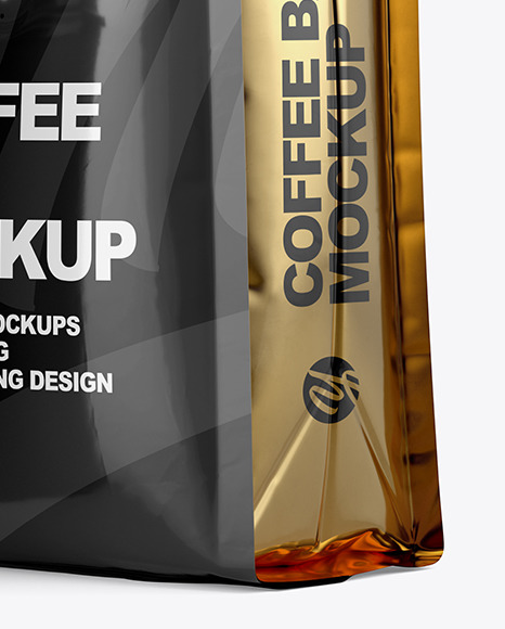 Download Glossy Bag With Coffee Cup Mockup In Bag Sack Mockups On Yellow Images Object Mockups PSD Mockup Templates