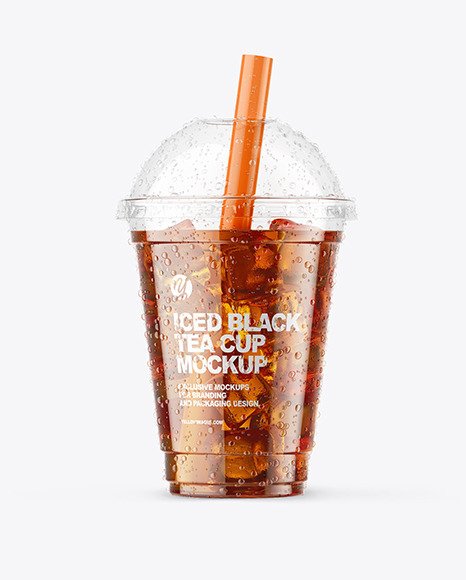 Download Iced Black Tea Cup Mockup In Cup Bowl Mockups On Yellow Images Object Mockups PSD Mockup Templates