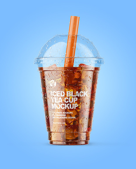 Download Iced Black Tea Cup Mockup In Cup Bowl Mockups On Yellow Images Object Mockups PSD Mockup Templates