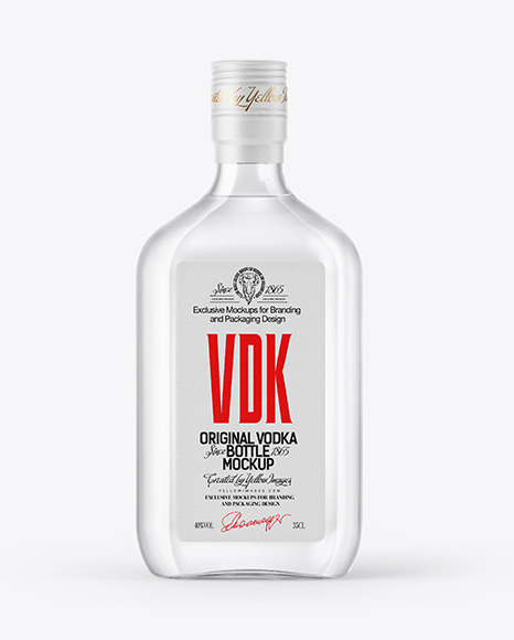 Glass Vodka Bottle Mockup PSD #2