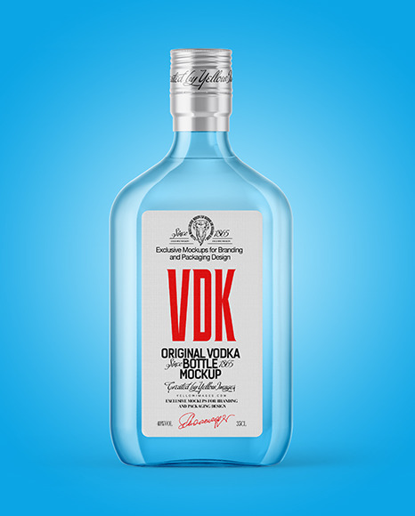 Glass Vodka Bottle Mockup PSD #3