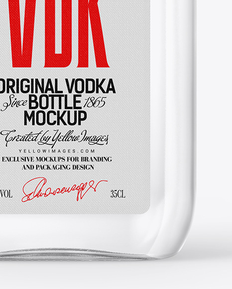 Glass Vodka Bottle Mockup PSD #6