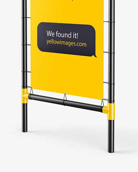 Download Plastic Stand W Matte Banner Mockup Right Side View In Outdoor Advertising Mockups On Yellow Images Object Mockups Yellowimages Mockups