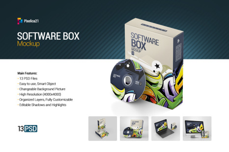 Download Software Box Mockup In Packaging Mockups On Yellow Images Creative Store PSD Mockup Templates