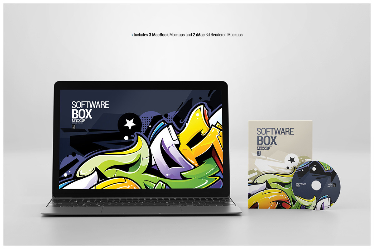 Download Software Box Mockup In Packaging Mockups On Yellow Images Creative Store