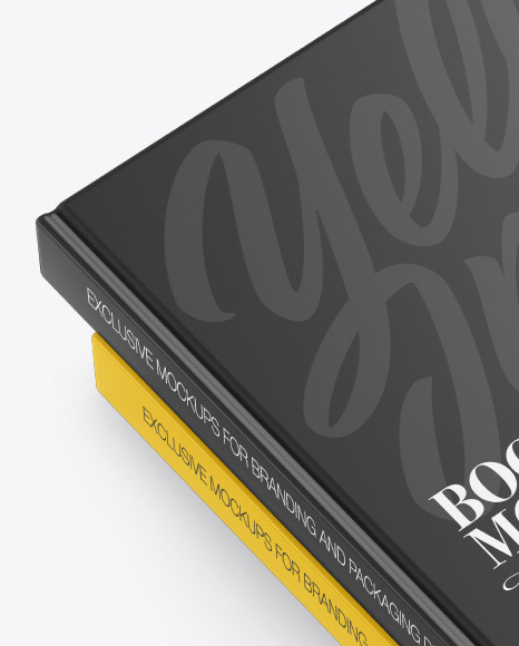 Download 2 Hardcover Book W Matte Cover Mockup In Stationery Mockups On Yellow Images Object Mockups