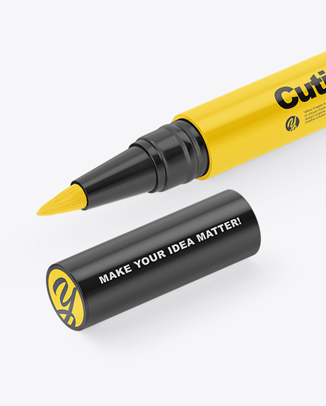 Download Cuticle Pen Mockup Half Side View In Stationery Mockups On Yellow Images Object Mockups PSD Mockup Templates