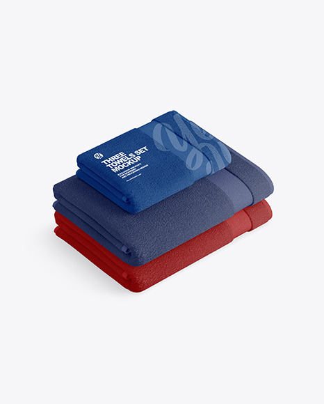 Three Towels Set Mockup PSD #2