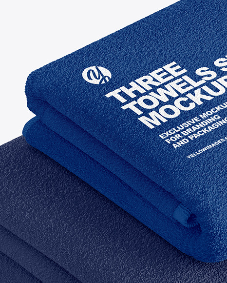 Download Three Towels Set Mockup In Object Mockups On Yellow Images Object Mockups