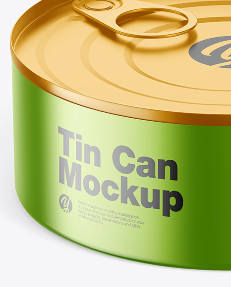 Metallic Tin Can Mockup PSD #2