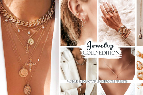 Jewelry Lightroom Presets. Gold Edition. Desktop &amp; Mobile Presets