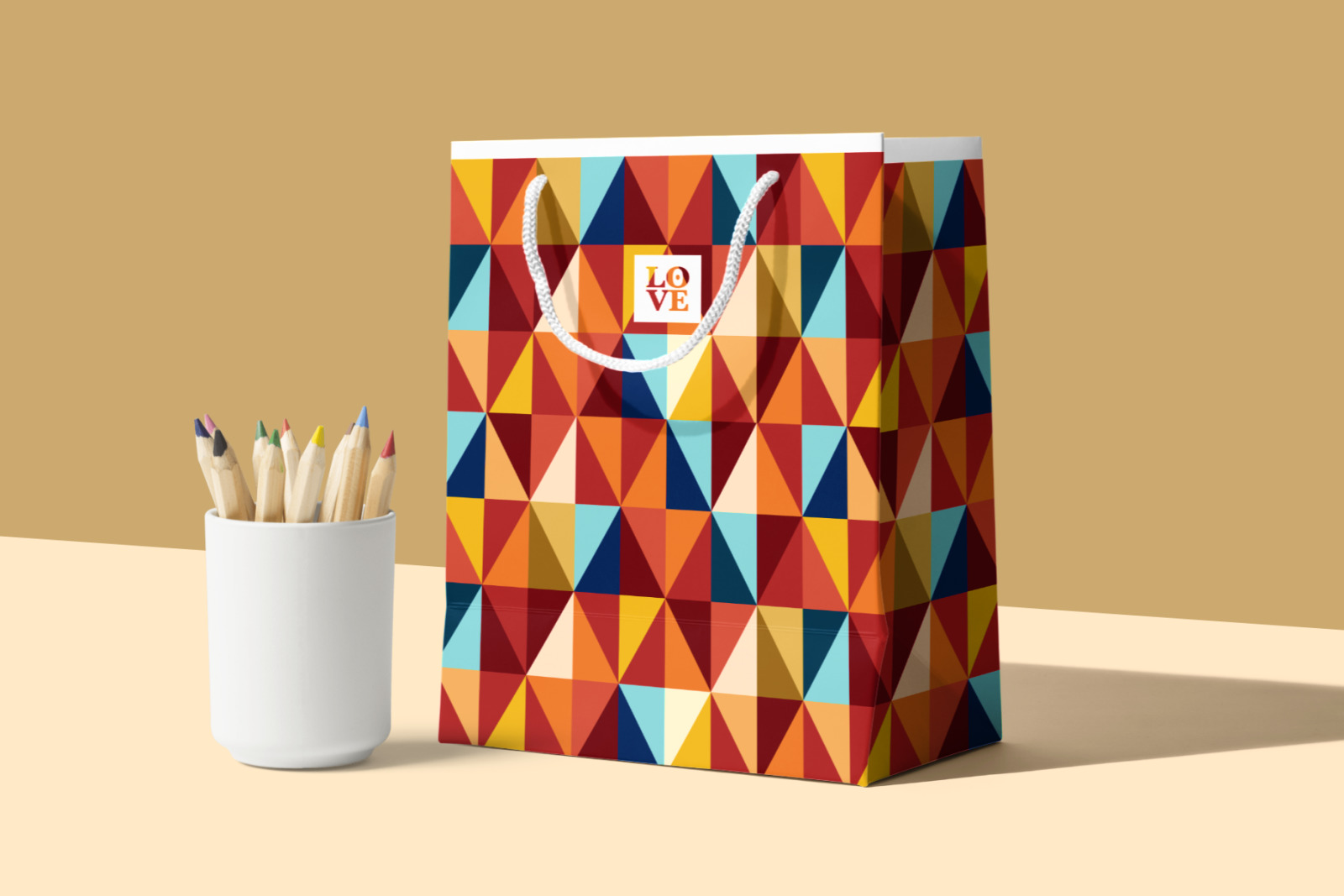 5 Geometric Seamless Patterns - Blood Orange