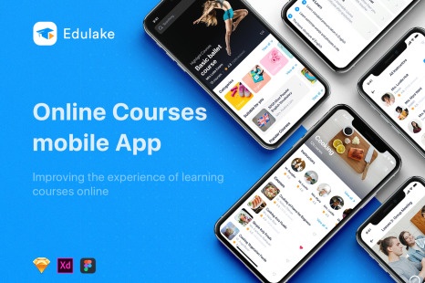 Edulake Online Course Ui Kit In Ux Ui Kits On Yellow Images Creative Store