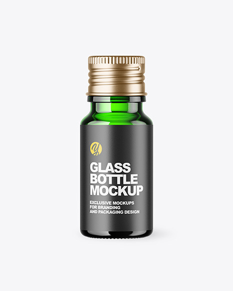 Green Glass Bottle Mockup PSD #3