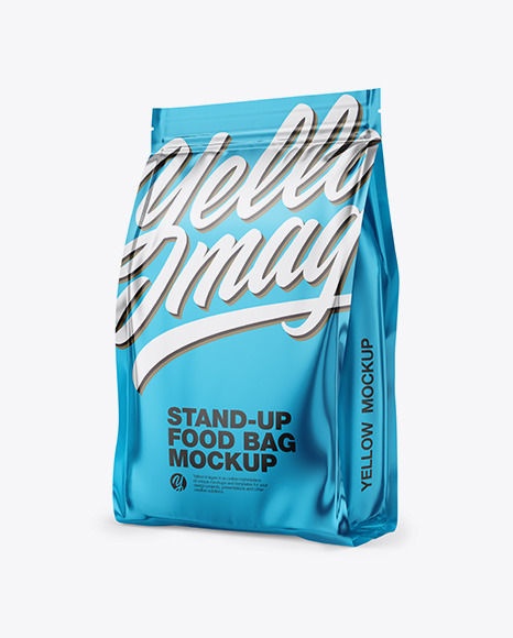 Download Metallic Stand-Up Bag Mockup - Half Side View in Bag ...