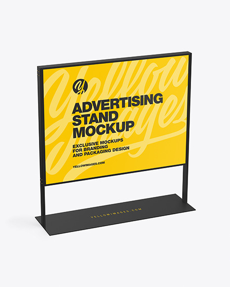 Download Advertising Stand Mockup In Outdoor Advertising Mockups On Yellow Images Object Mockups PSD Mockup Templates