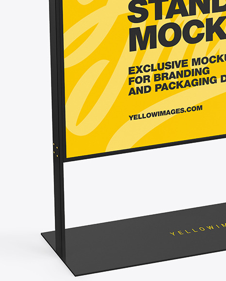 Download Advertising Stand Mockup In Outdoor Advertising Mockups On Yellow Images Object Mockups PSD Mockup Templates