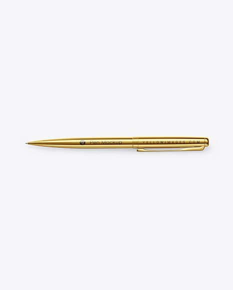 Glossy Metallic Pen Mockup