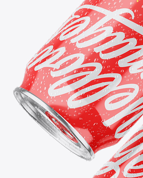 Two Metallic Cans W  Glossy Finish Mockup PSD #6