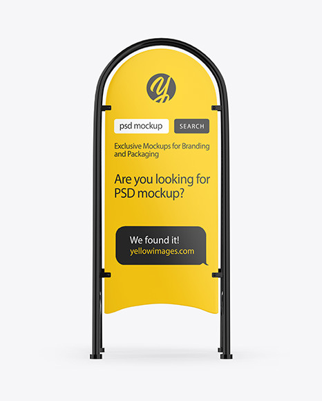 Street Stand Mockup In Outdoor Advertising Mockups On Yellow Images Object Mockups