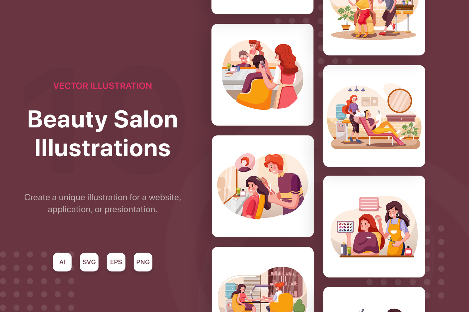 M116 Beauty Salon Illustrations In Illustrations On Yellow Images Creative Store