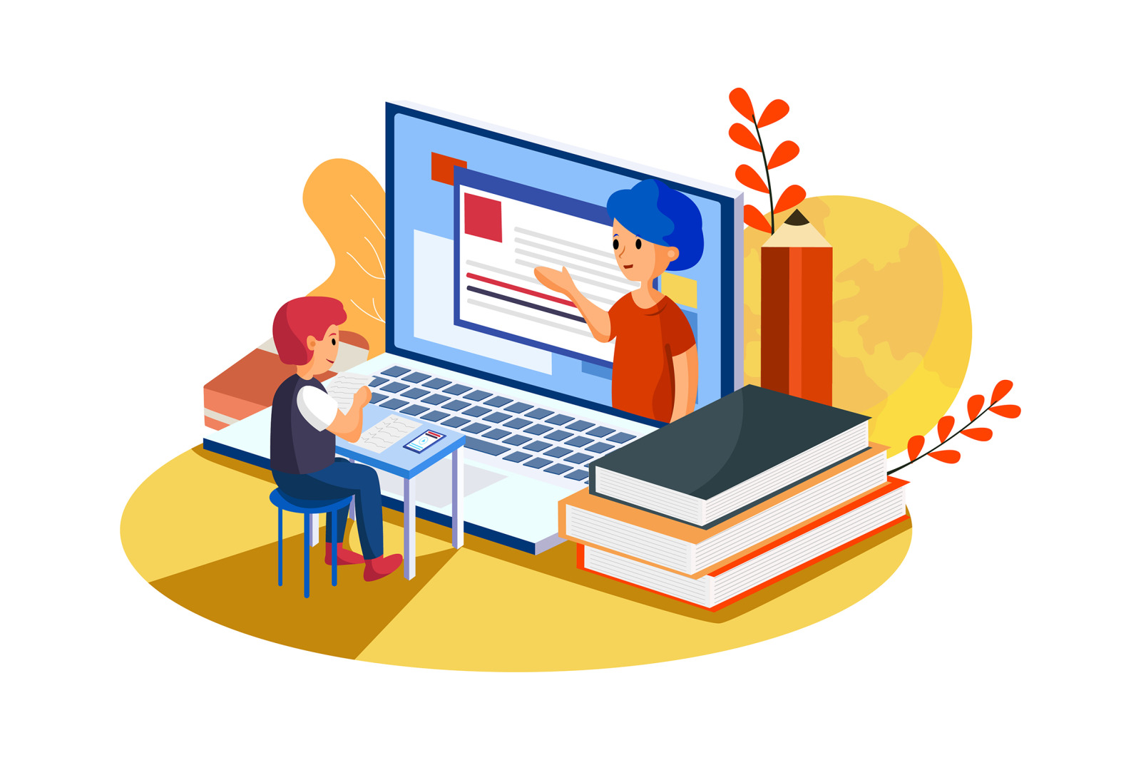 Education Illustrations on Yellow Images Creative Store