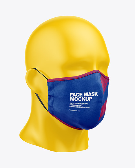 Download Face Mask Mockup In Apparel Mockups On Yellow Images Object Mockups