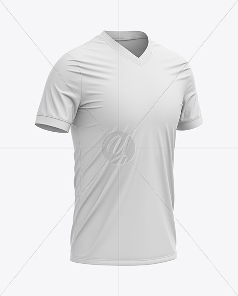 Download Men S V Neck Soccer Jersey T Shirt Mockup Front Half Side View In Apparel Mockups On Yellow Images Object Mockups