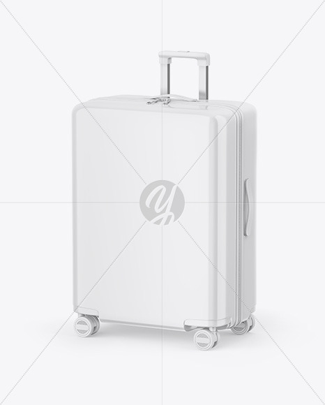 Glossy Travel Suitcase Mockup In Object Mockups On Yellow Images Object Mockups