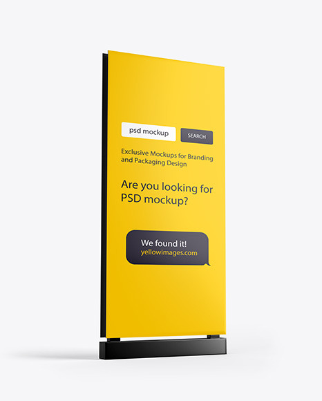 Plastic Stand Mockup In Outdoor Advertising Mockups On Yellow Images Object Mockups