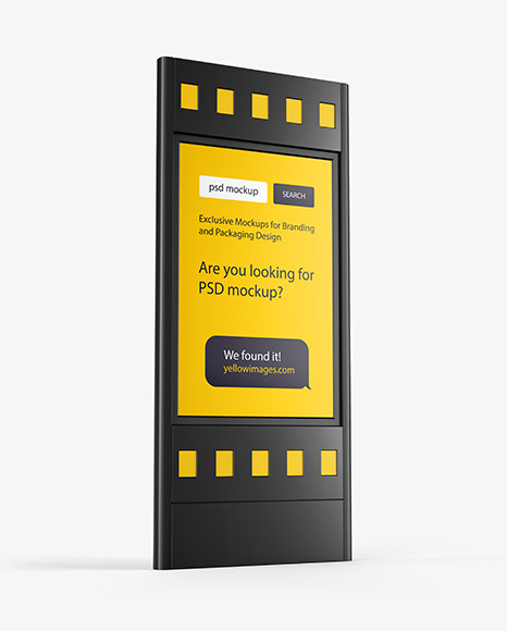 Plastic Stand Mockup In Outdoor Advertising Mockups On Yellow Images Object Mockups