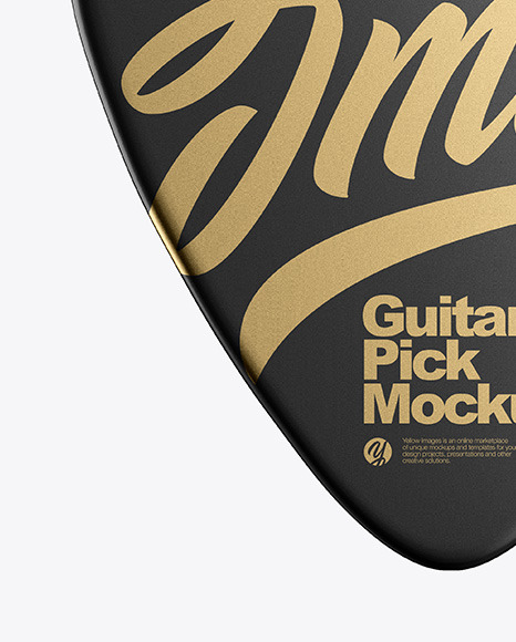 Guitar Pick Mockup in Free Mockups on Yellow Images Object Mockups