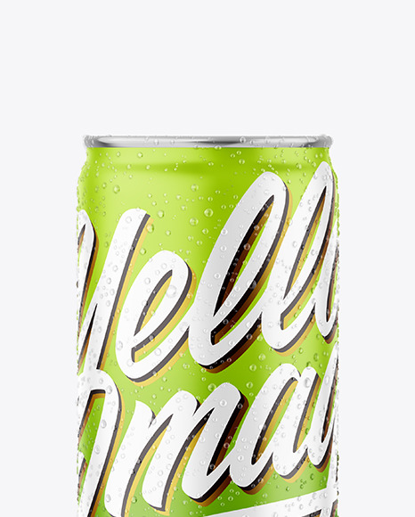 Download Metallic Drink Can With Matte Finish And Condensation Mockup In Can Mockups On Yellow Images Object Mockups PSD Mockup Templates