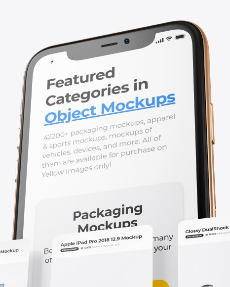 Download Apple Iphone 11 Pro W Cards Mockup In Device Mockups On Yellow Images Object Mockups PSD Mockup Templates