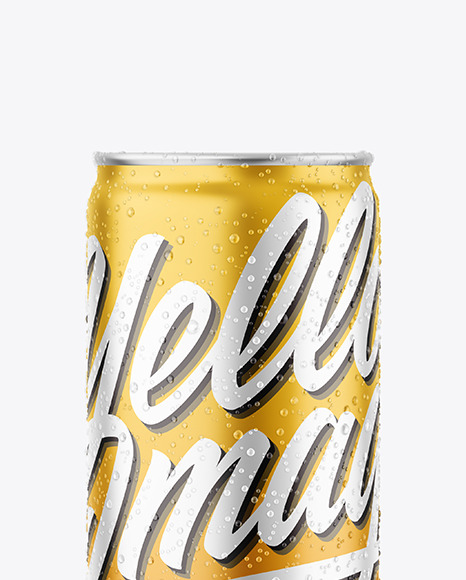 Matte Metallic Drink Can With Condensation Mockup PSD #6