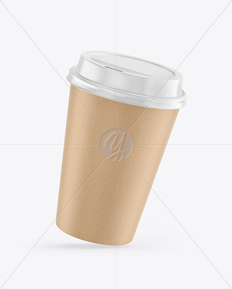 Download Kraft Coffee Cup Mockup In Cup Bowl Mockups On Yellow Images Object Mockups PSD Mockup Templates