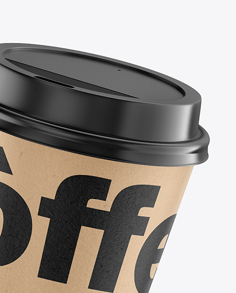 Download Kraft Coffee Cup Mockup In Cup Bowl Mockups On Yellow Images Object Mockups PSD Mockup Templates