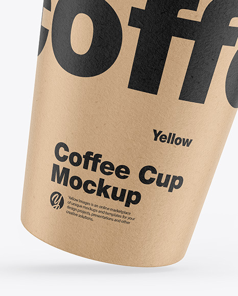 Download Kraft Coffee Cup Mockup In Cup Bowl Mockups On Yellow Images Object Mockups Yellowimages Mockups