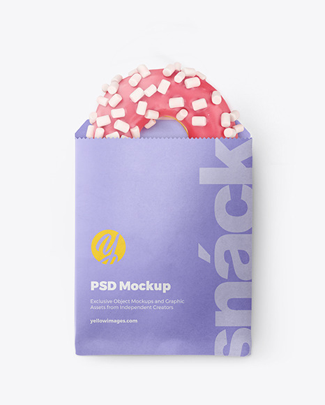 Download Paper Pack With Pink Glazed Donut Mockup In Packaging Mockups On Yellow Images Object Mockups Yellowimages Mockups