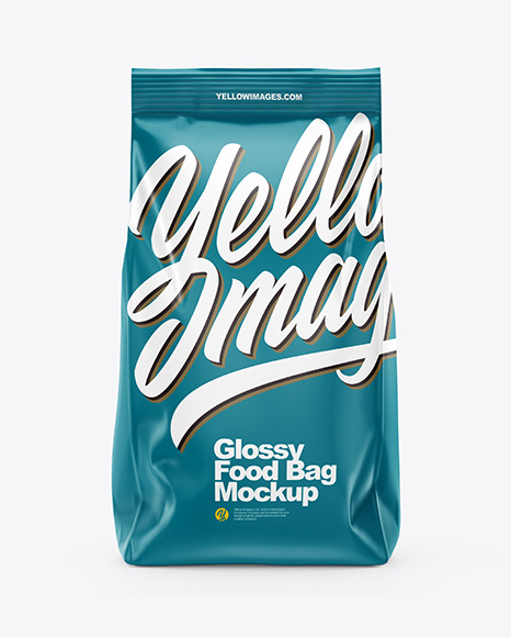 Download Glossy Food Bag Mockup In Bag Sack Mockups On Yellow Images Object Mockups