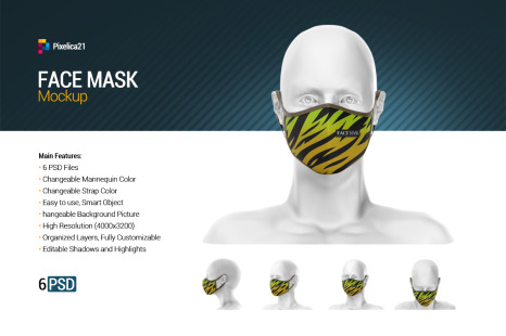 Download Face Mask Mockup In Apparel Mockups On Yellow Images Creative Store PSD Mockup Templates