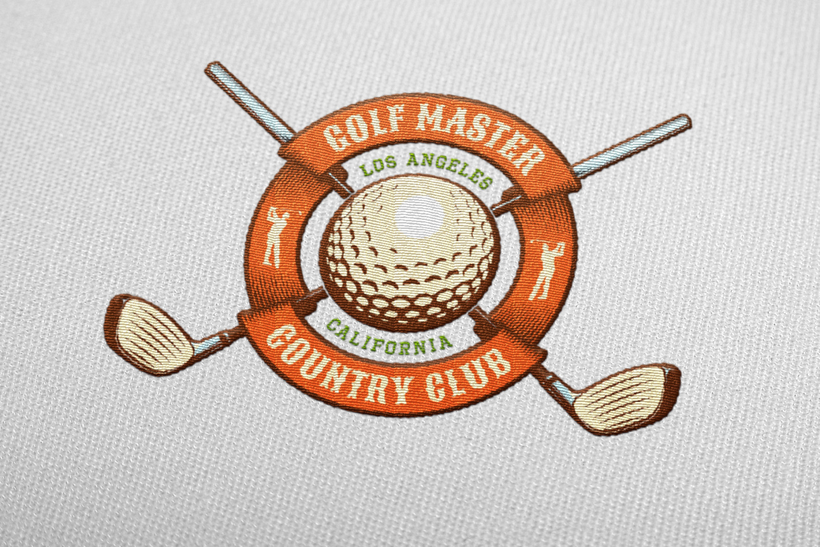 Golf Retro Logo Set on Yellow Images Creative Store